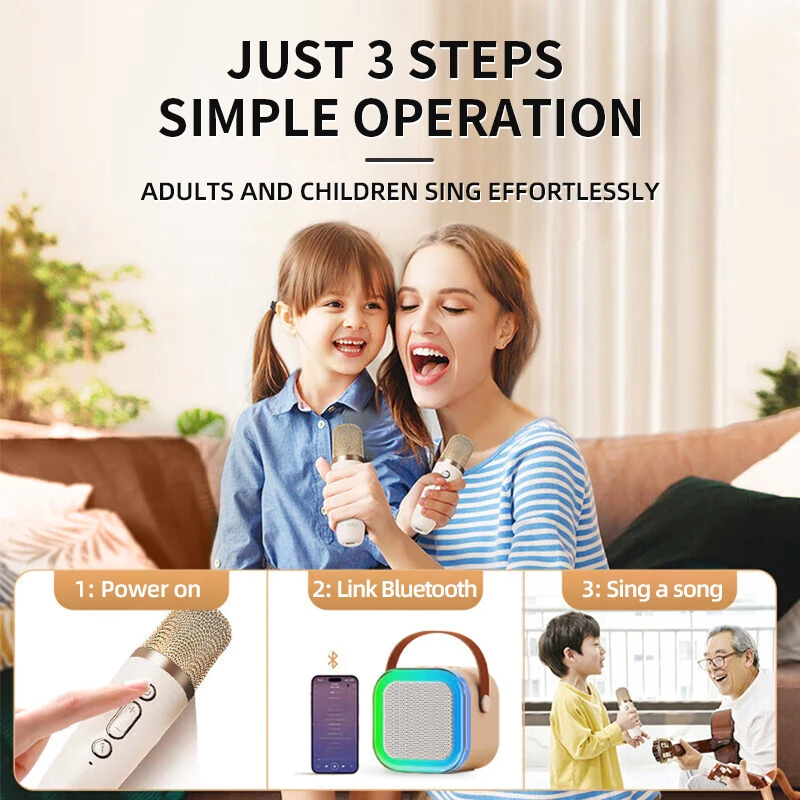 Mini Wireless Bluetooth Karaoke Speaker | Portable Mic System | 6W Hi-Fi Sound