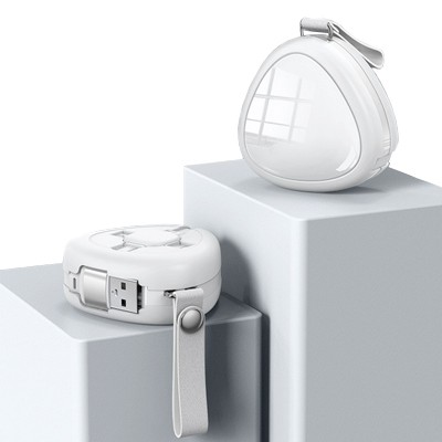 SMARTLINK 3-in-1 Retractable Fast Charging Cable – Compact & Tangle-Free (White) - Image 4