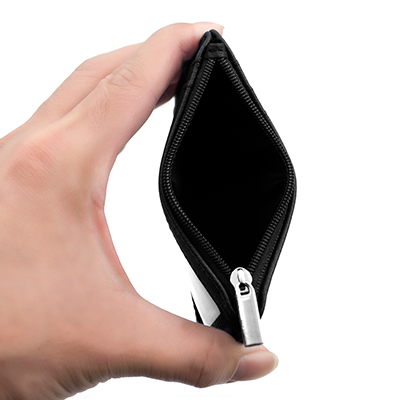 PU ID Holder with Open Zippered Wallet - Image 6