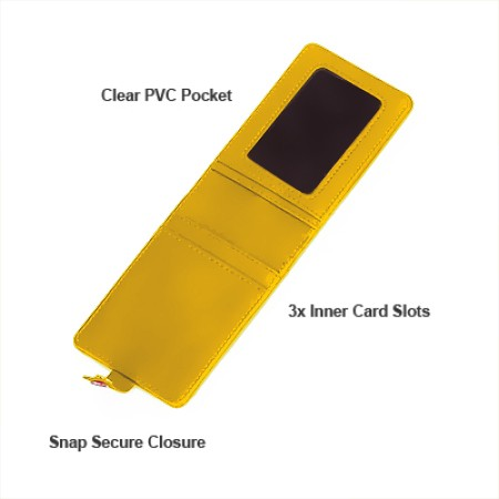 SMOOV PU ID Holder Flip Wallet - Yellow - Image 2