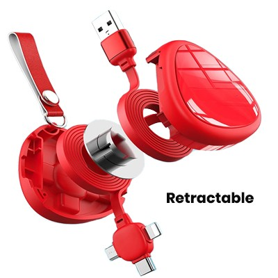 SMARTLINK 3-in-1 Retractable Fast Charging Cable – Compact & Tangle-Free (Purple) - Image 5