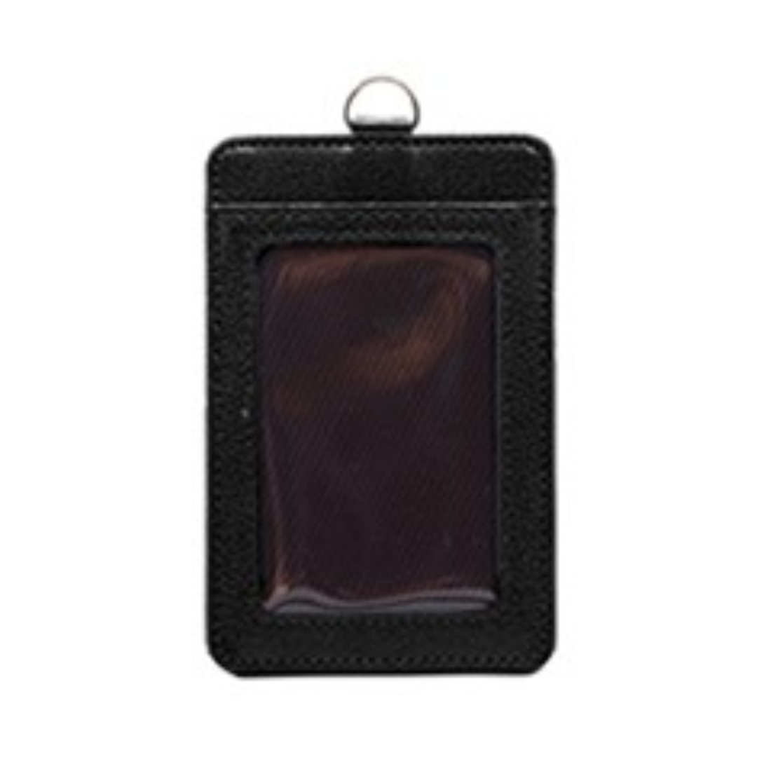 GEM Faux Leather Slim ID Tag Holder - Black - Image 2