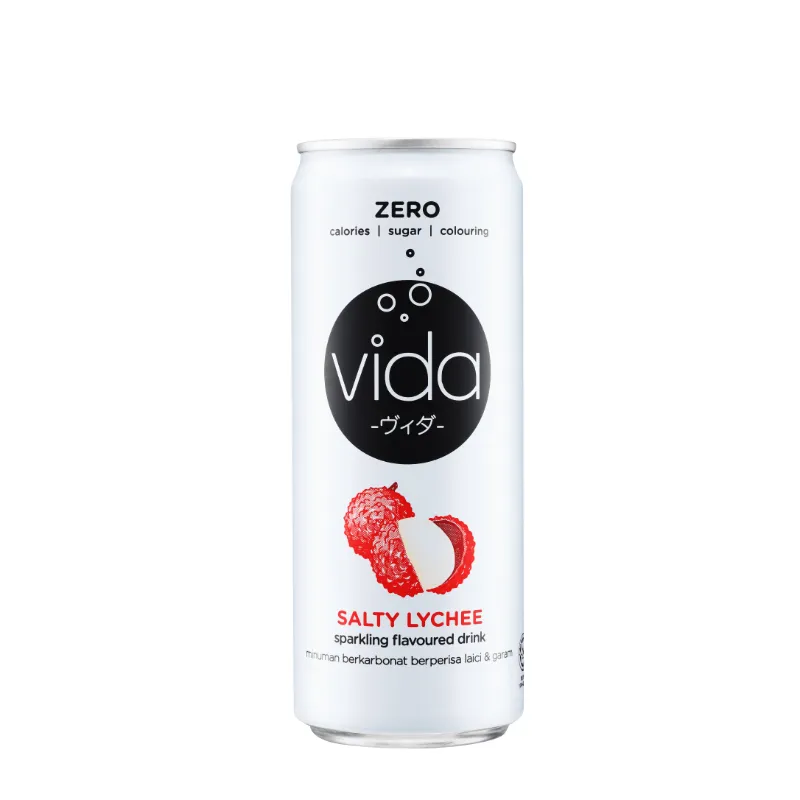 Vida Zero Sparkling Salty Lychee | 325ml | Halal