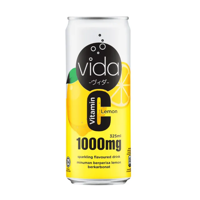 Vida Vitamin C Sparkling | 325ml | Lemon Flavor | Halal