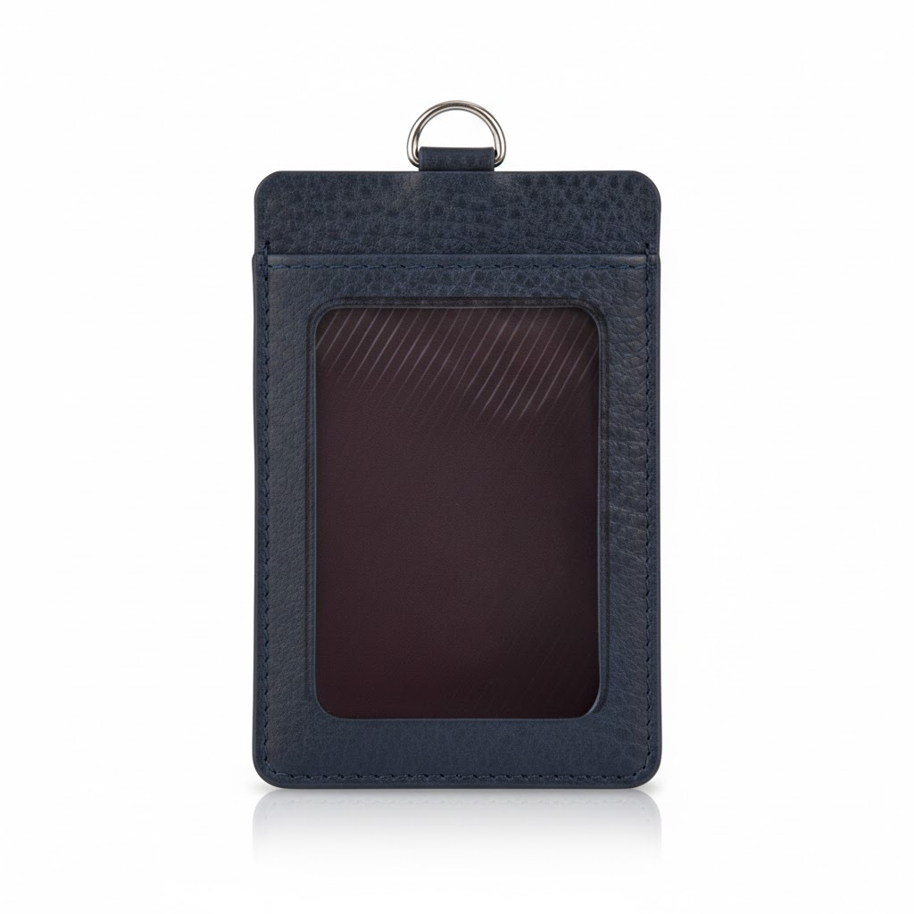 Korea Fabric ID Holder with Snap Closure - Black