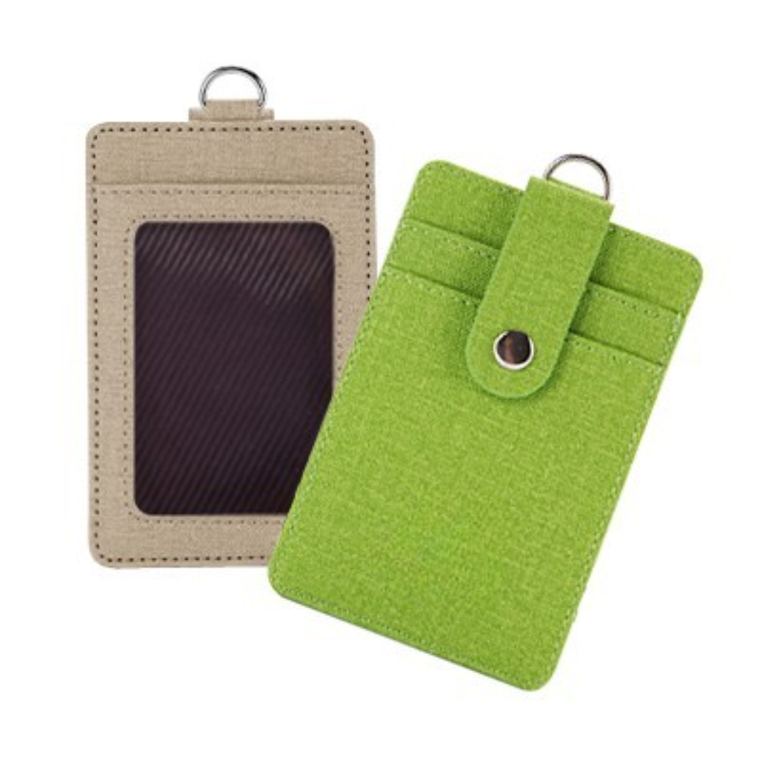 Korea Fabric ID Holder with Snap Closure - Black - Image 6