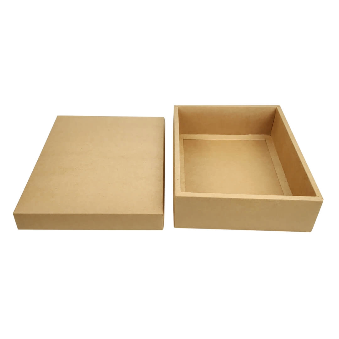 Rectangle Brown Kraft Box - L - (25.5cm x 21.5cm x 7.5cm)