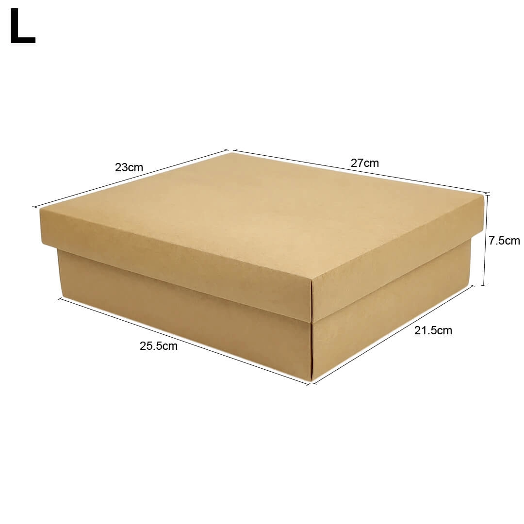 Rectangle Brown Kraft Box - L - (25.5cm x 21.5cm x 7.5cm)