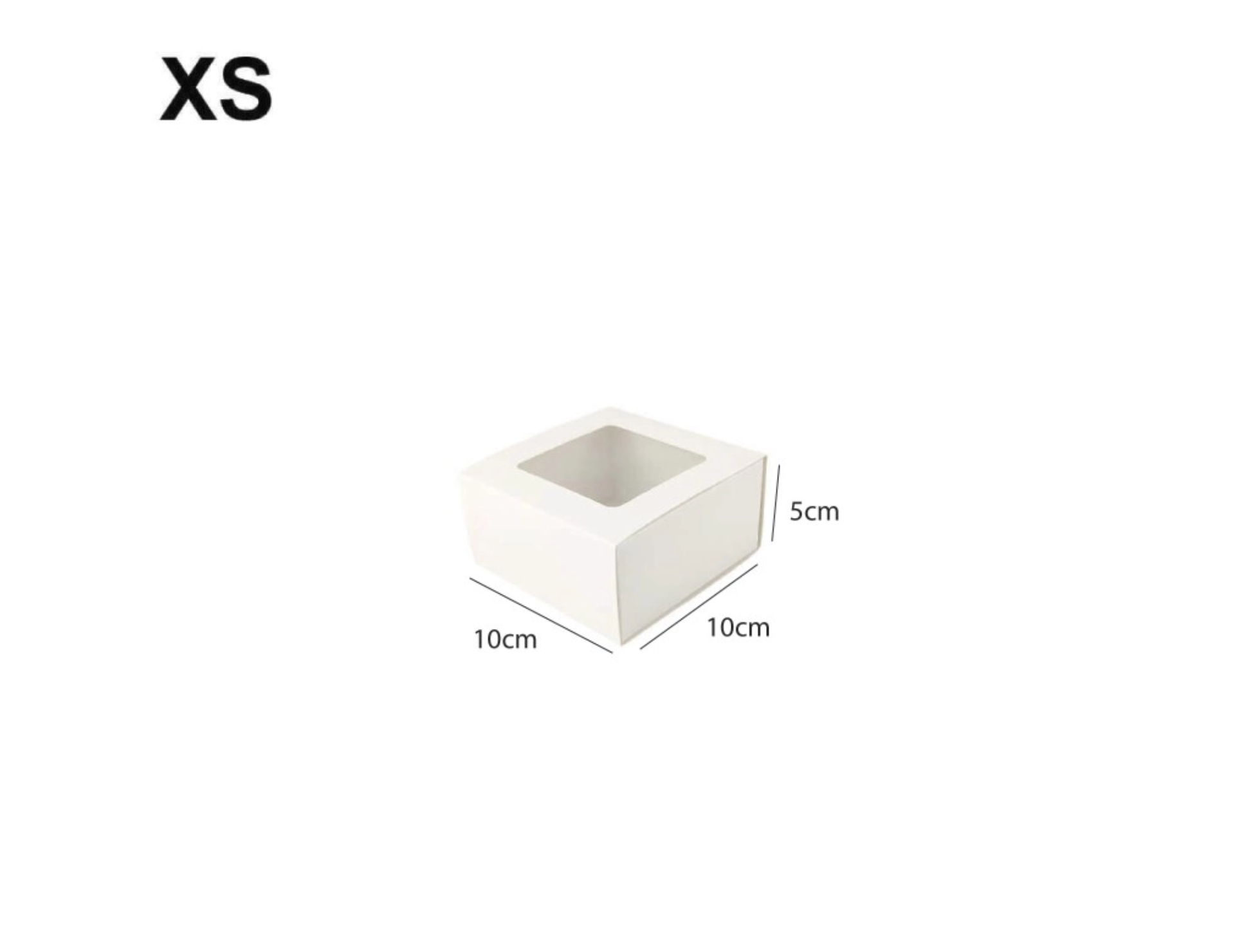Sliding Kraft White Box with Clear Window - XS - (10cm x 10cm x 5cm)
