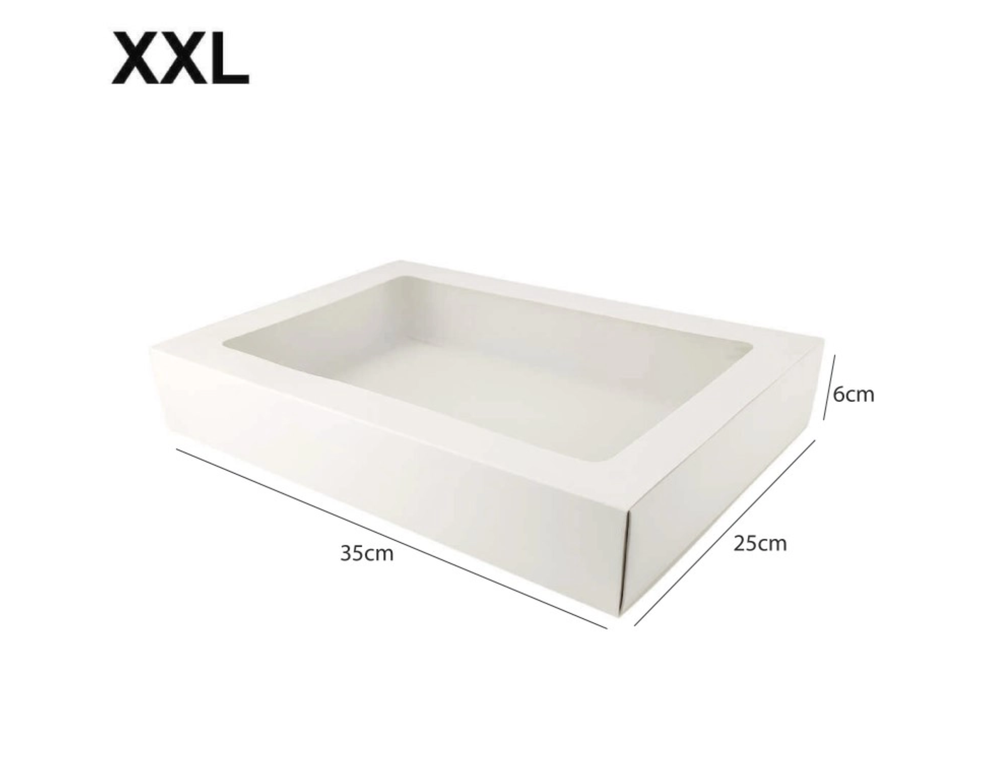 Sliding Kraft White Box with Clear Window - XXL - (35cm x 25cm x 6cm)