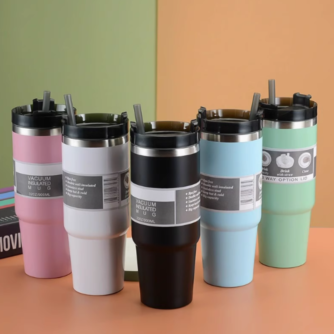 Stainless Steel Tumbler Cup (890ml) - Blue - Image 4