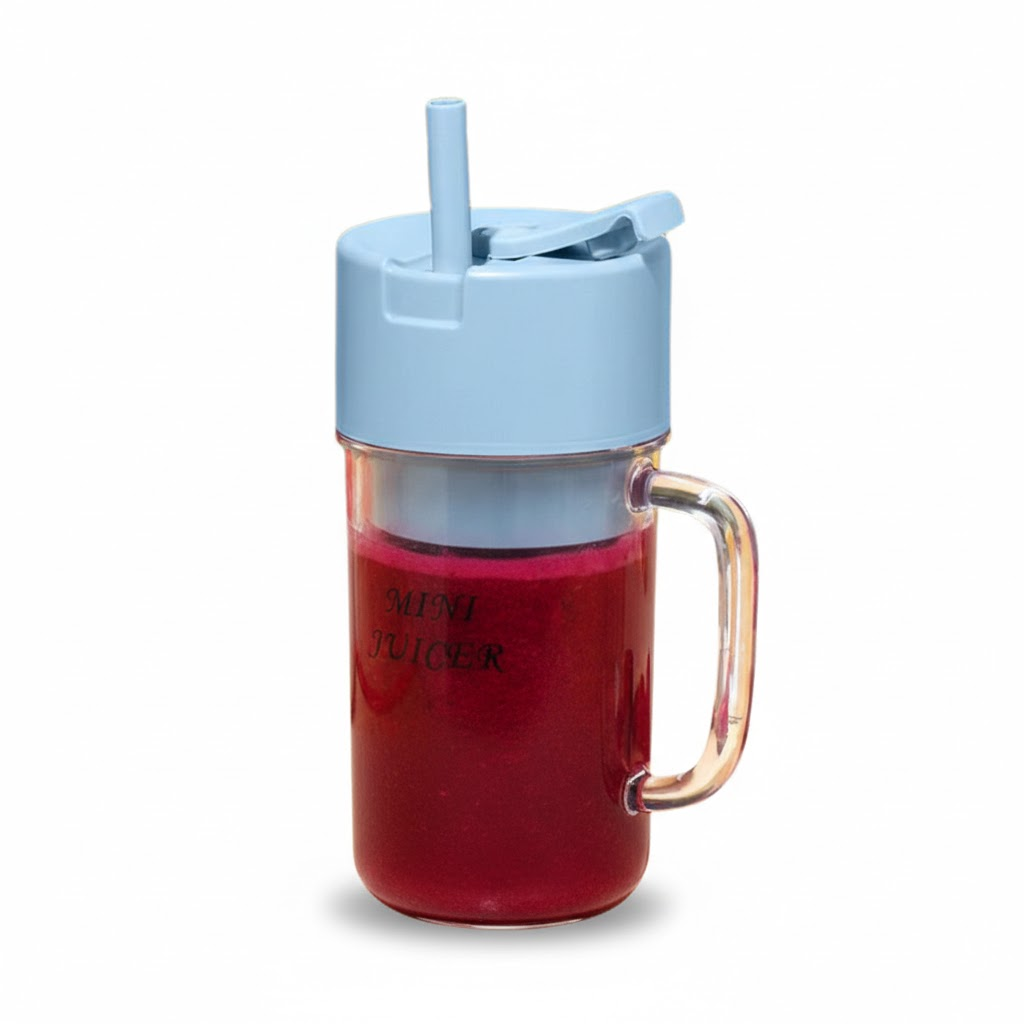 JUICERA Pop Portable Wireless Juicer Blender | 340ml (Straw | 6-Blades) - Blue