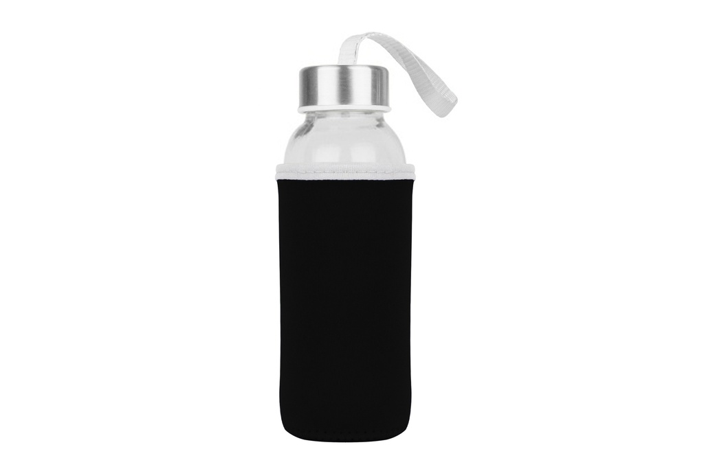 LIKEME MINI - Glass Bottle w/ Neoprene Pouch (300ml) - Black