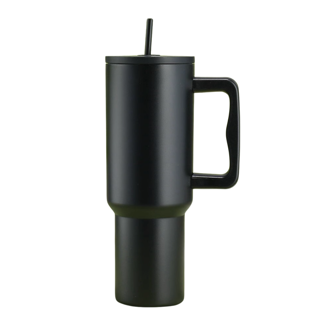 Modern Reusable Stainless Steel Water Bottle Tumbler 40oz / 1.2L Black