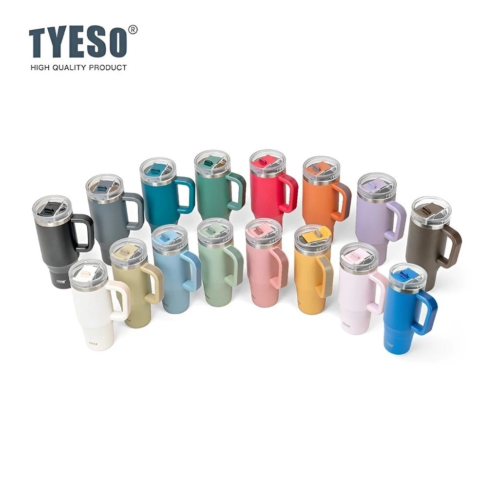 TYESO Keep Cold And Hot Vacuum Insulated Tumbler Water (1200ml) Grey - Image 2