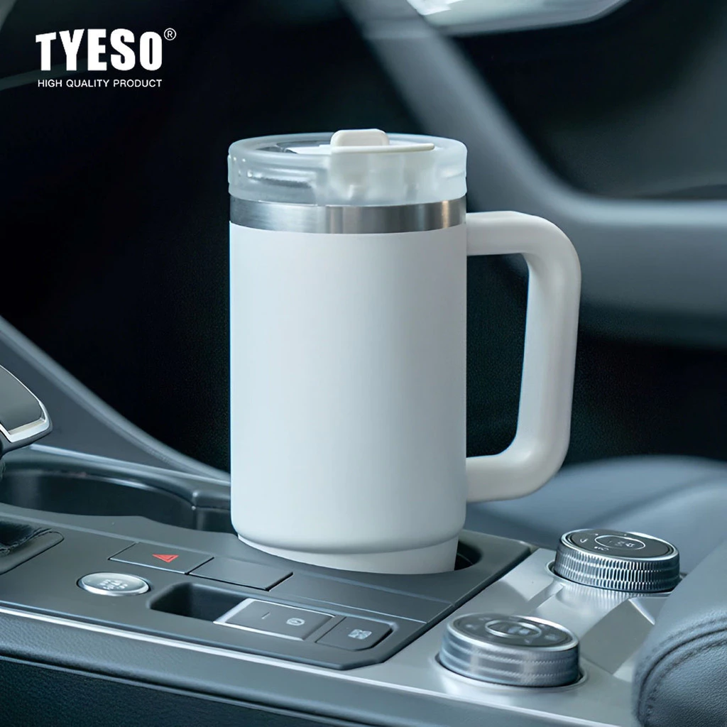 TYESO Keep Cold And Hot Vacuum Insulated Tumbler Water (1200ml) Orange - Image 6