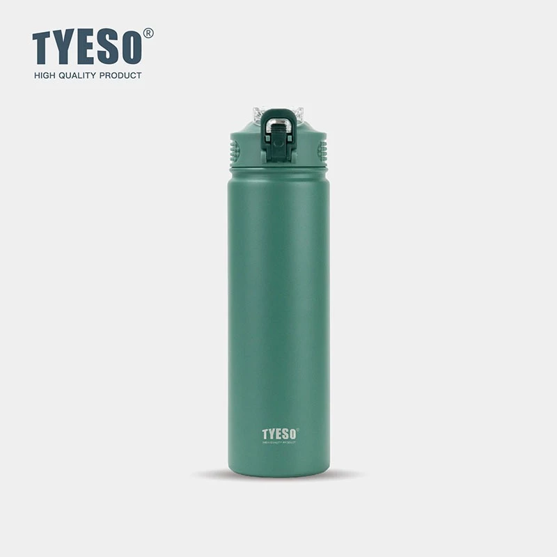 TYESO Vacuum Insulated Tumbler Bottle With Handle (750ml) Green