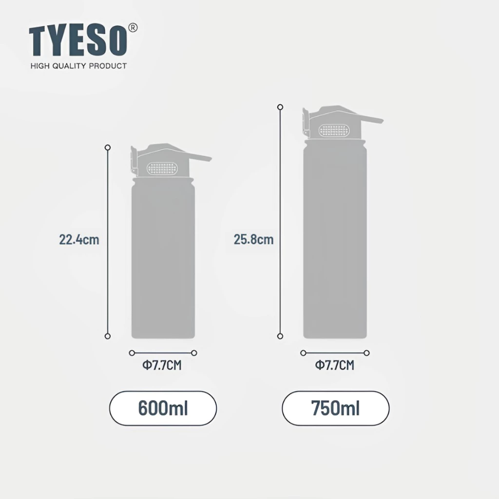 TYESO Vacuum Insulated Tumbler Bottle With Handle (750ml) Green - Image 3