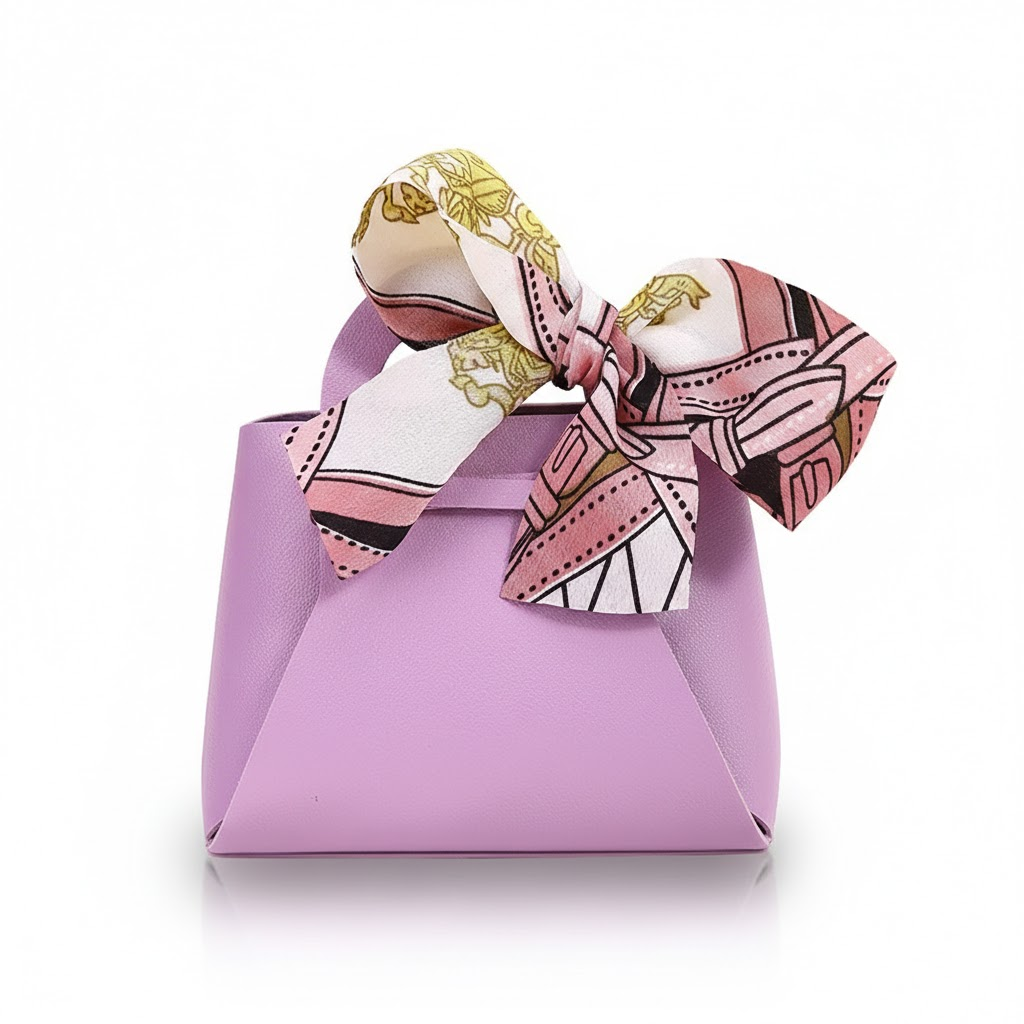 NÉRA Mini PU Leather Tote Doorgift Bag (13×12×5.5cm | Light Purple)