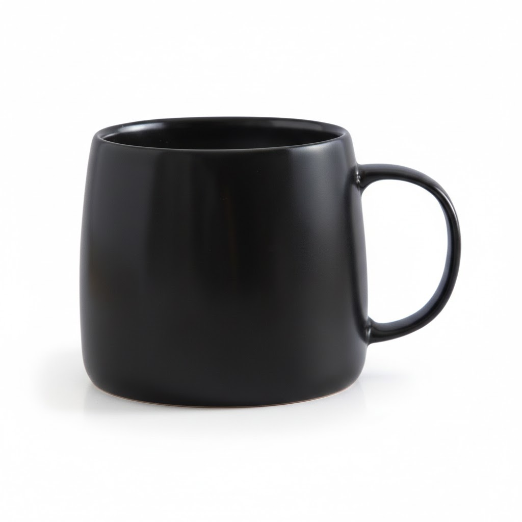MORA Minimalist Matte Ceramic Mug (500ml | Black)