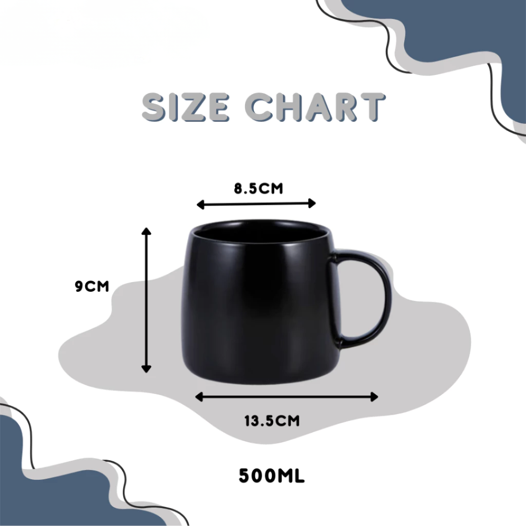 MORA Minimalist Matte Ceramic Mug (500ml | Black) - Image 5