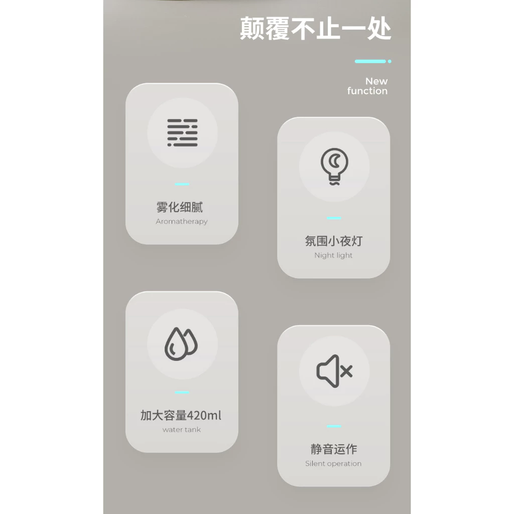 MIRA Portable USB Air Humidifier - 420ml (White) - Image 3