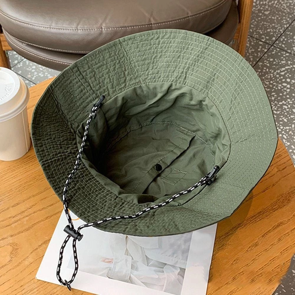 Bucket Hat with String - Breathable Waterproof Polyester - Green - Image 4