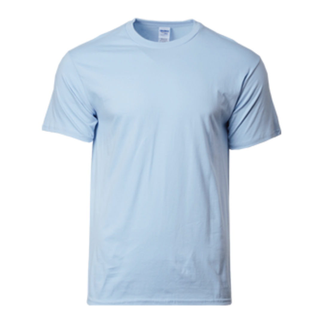 Round Neck T-Shirt - Ring Spun Cotton - 180gsm - Gildan | Light Blue - Image 2