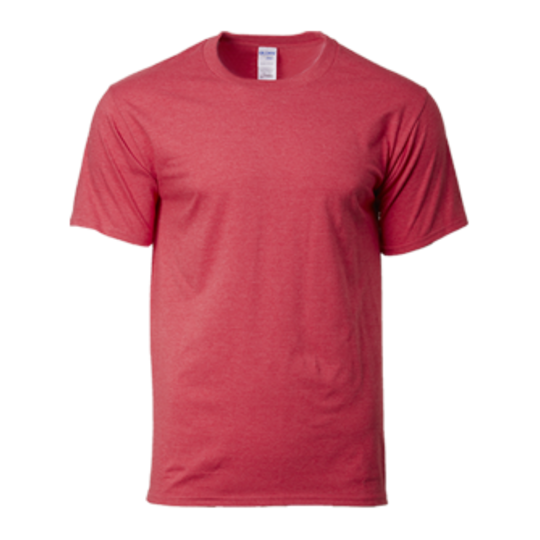 Round Neck T-Shirt - Ring Spun Cotton - 180gsm - Gildan | Heather Red - Image 2