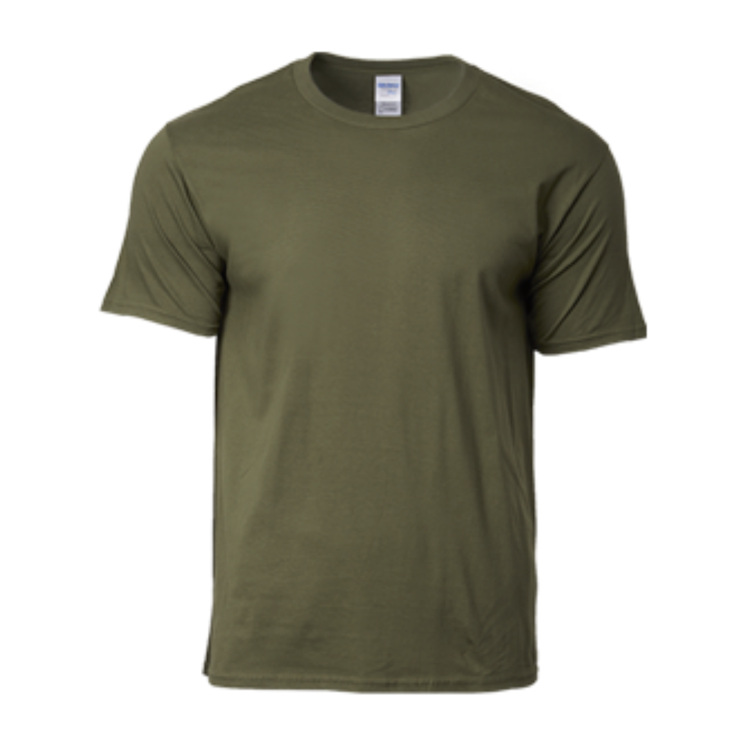 Round Neck T-Shirt - Ring Spun Cotton - 180gsm - Gildan | Military Green - Image 2