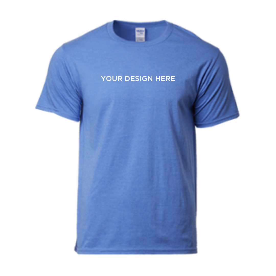Round Neck T-Shirt - Ring Spun Cotton - 180gsm - Gildan | Heather Royal