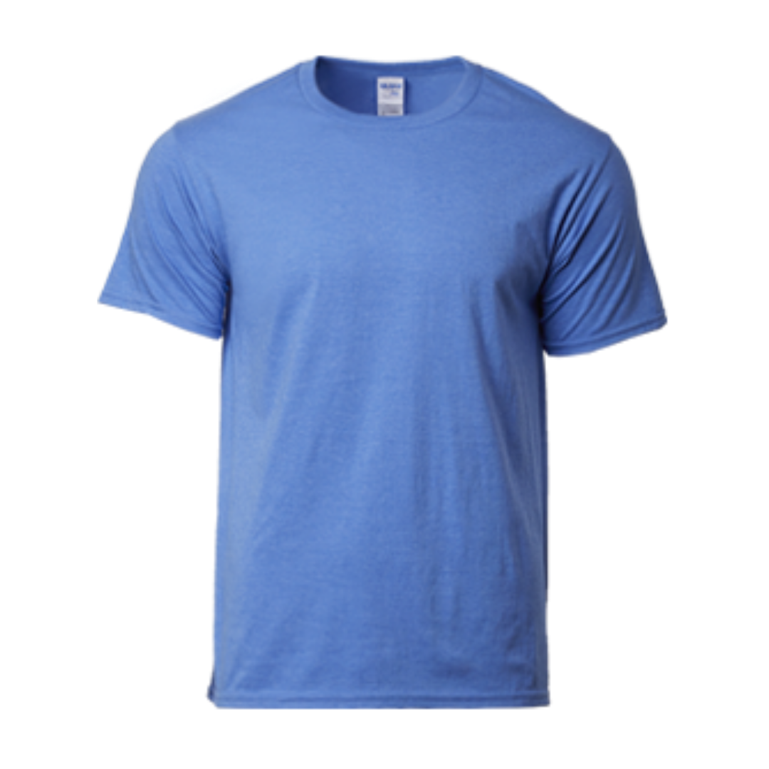 Round Neck T-Shirt - Ring Spun Cotton - 180gsm - Gildan | Heather Royal - Image 2
