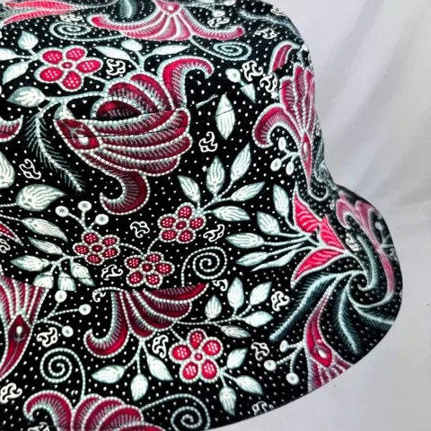 Bucket Hat - Reversible Batik - Breathable Cotton / Polyester Linen - Image 3