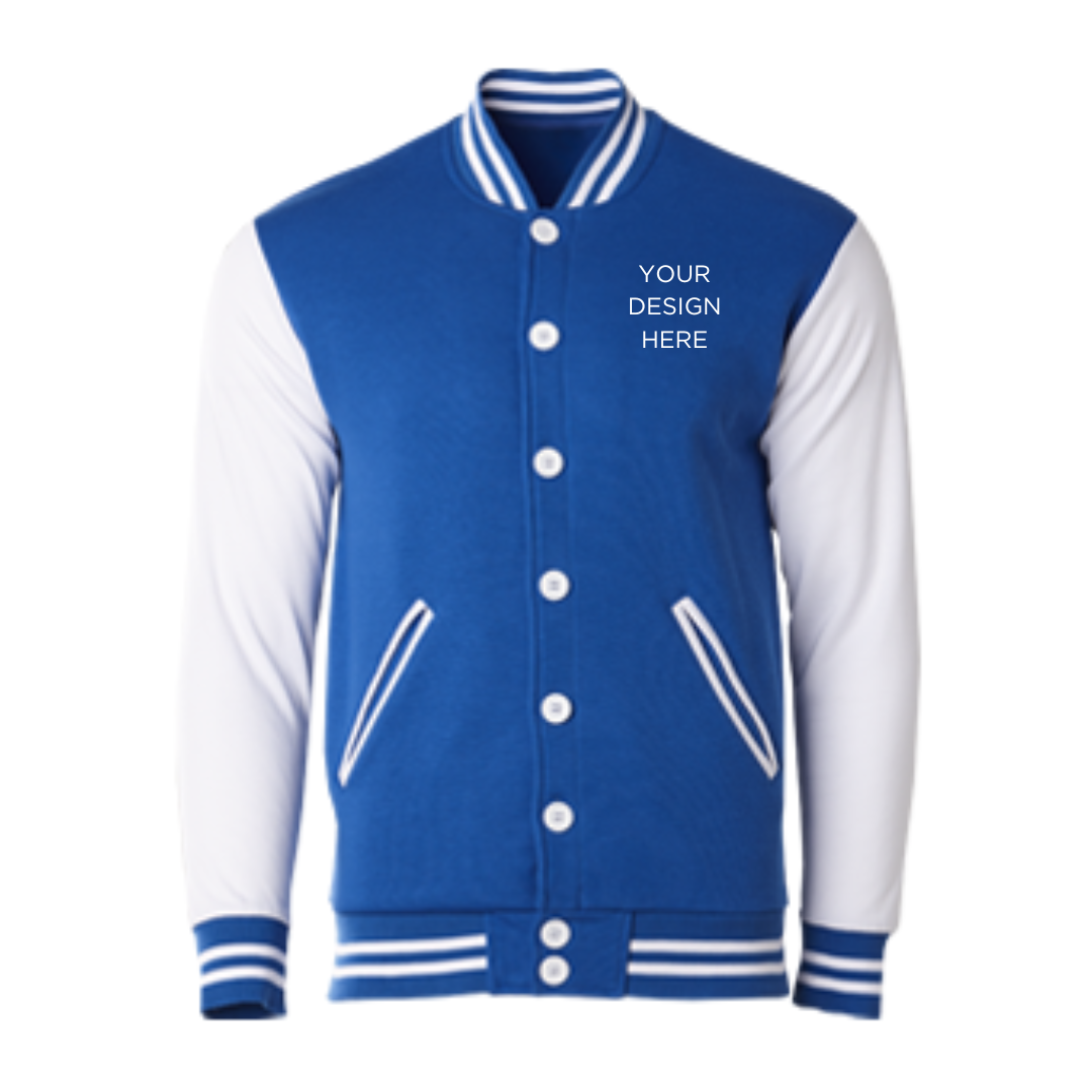 Varsity Jacket - 60% Cotton 40% Polyes - Crossrunner | Royal Blue / White