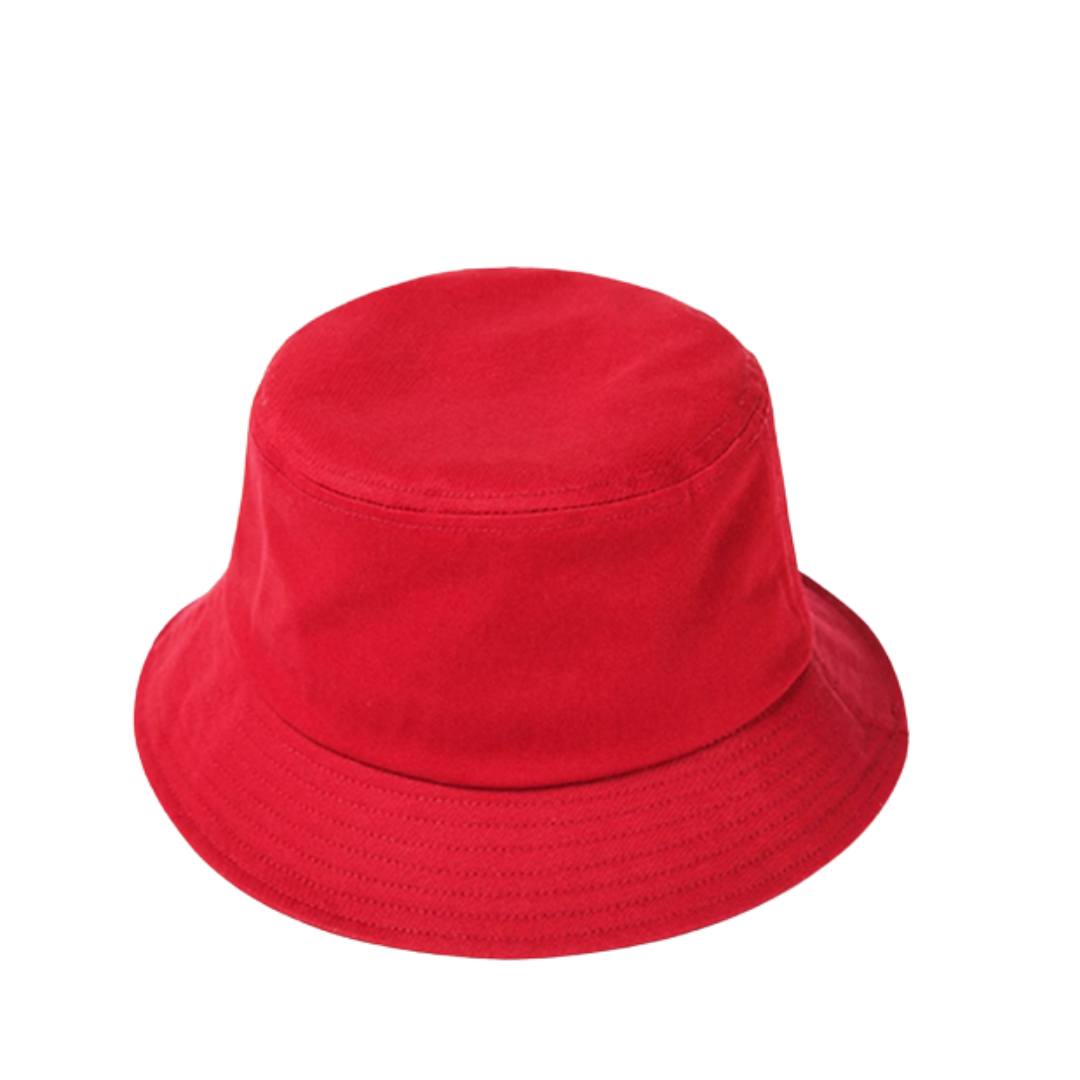Bucket Hat - Korean-Style - Soft Cotton Blend | Red