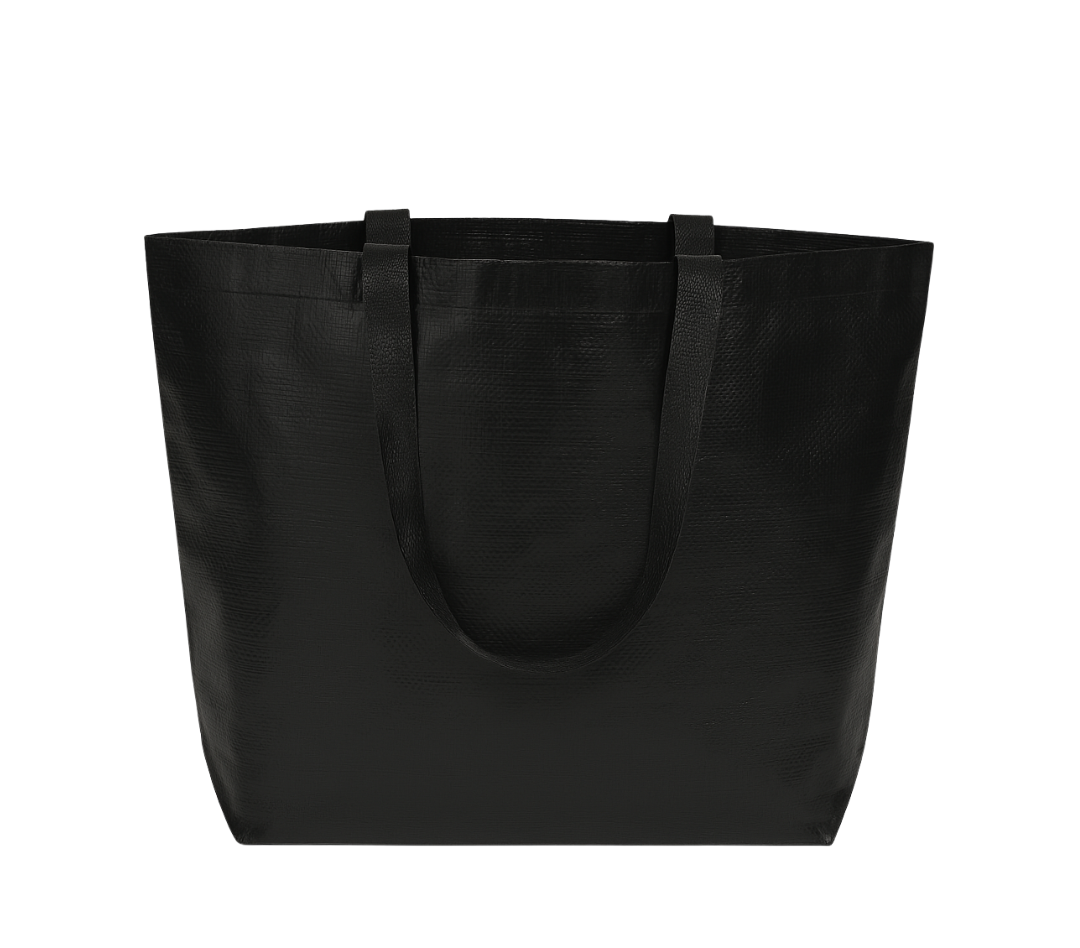 Waterproof Laminated PP Woven Bag - Landscape - 58 x 38 x 18 cm | Black