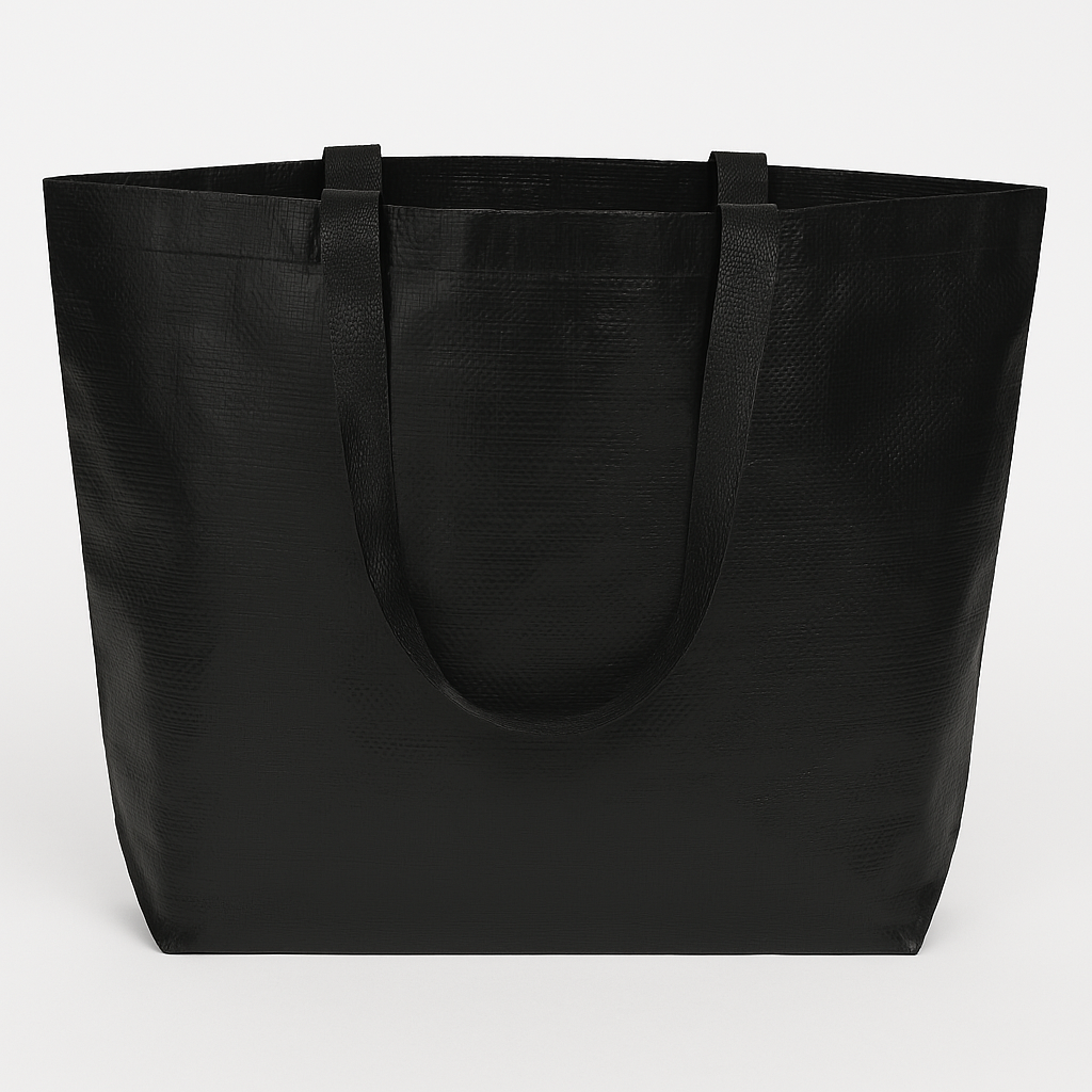 Waterproof Laminated PP Woven Bag - Landscape - 58 x 38 x 18 cm | Black - Image 2