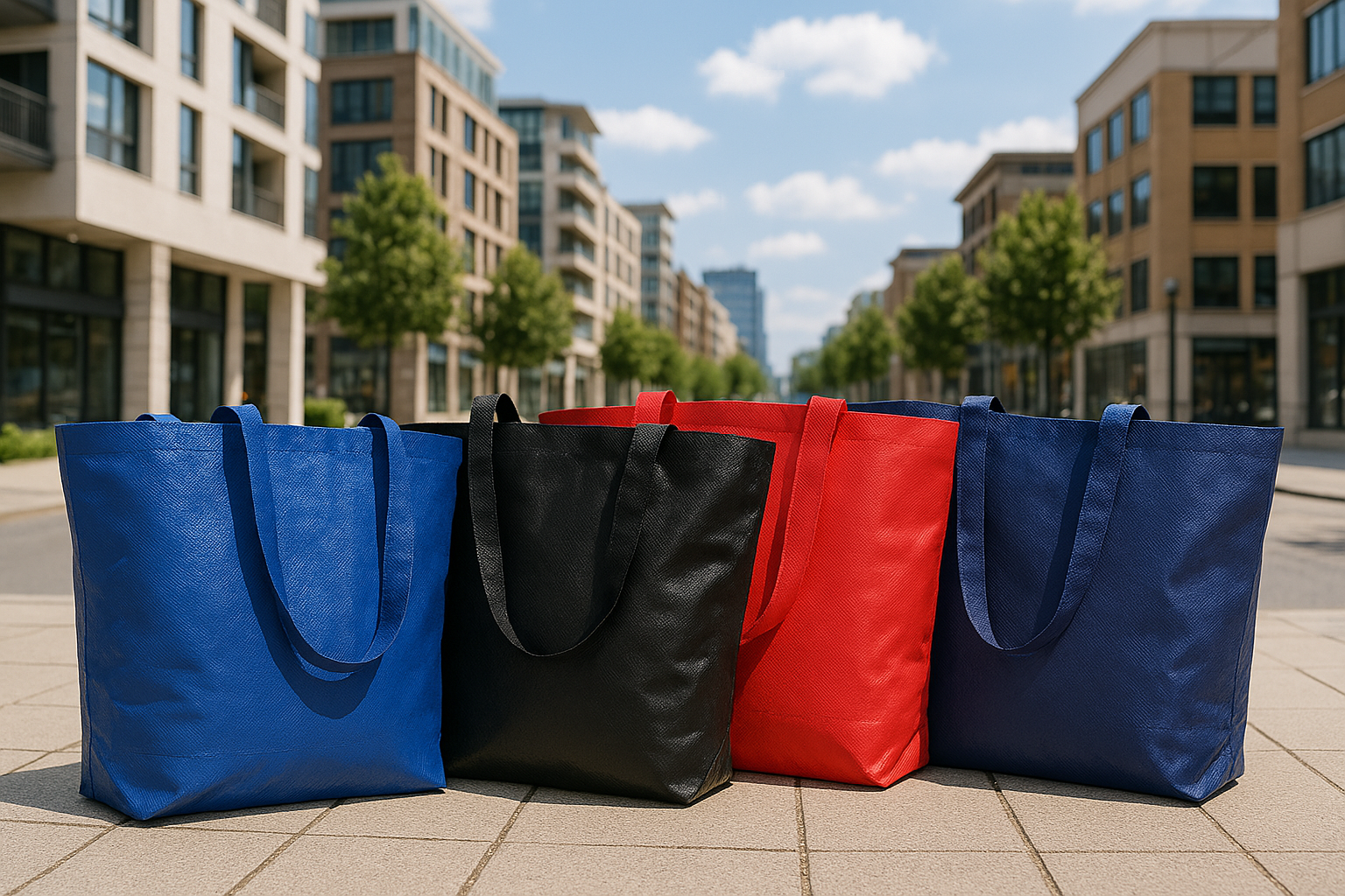 Waterproof Laminated PP Woven Bag - Landscape - 58 x 38 x 18 cm | Black - Image 4