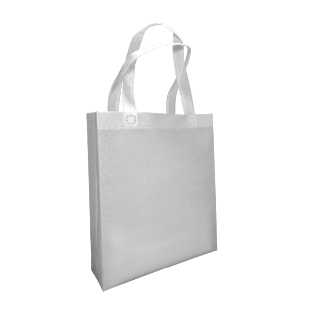 Non Woven Bag - Portrait (A4) - 28 x 33 x 8 cm - 90gsm - Ultrasonic Finishing | White