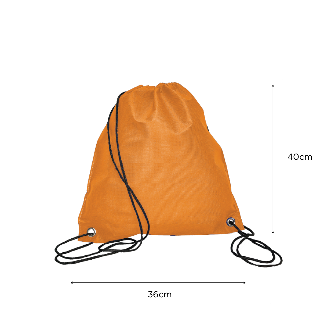 Non Woven Drawstring Bag - 36 x 40 cm - 90gsm | Orange - Image 2