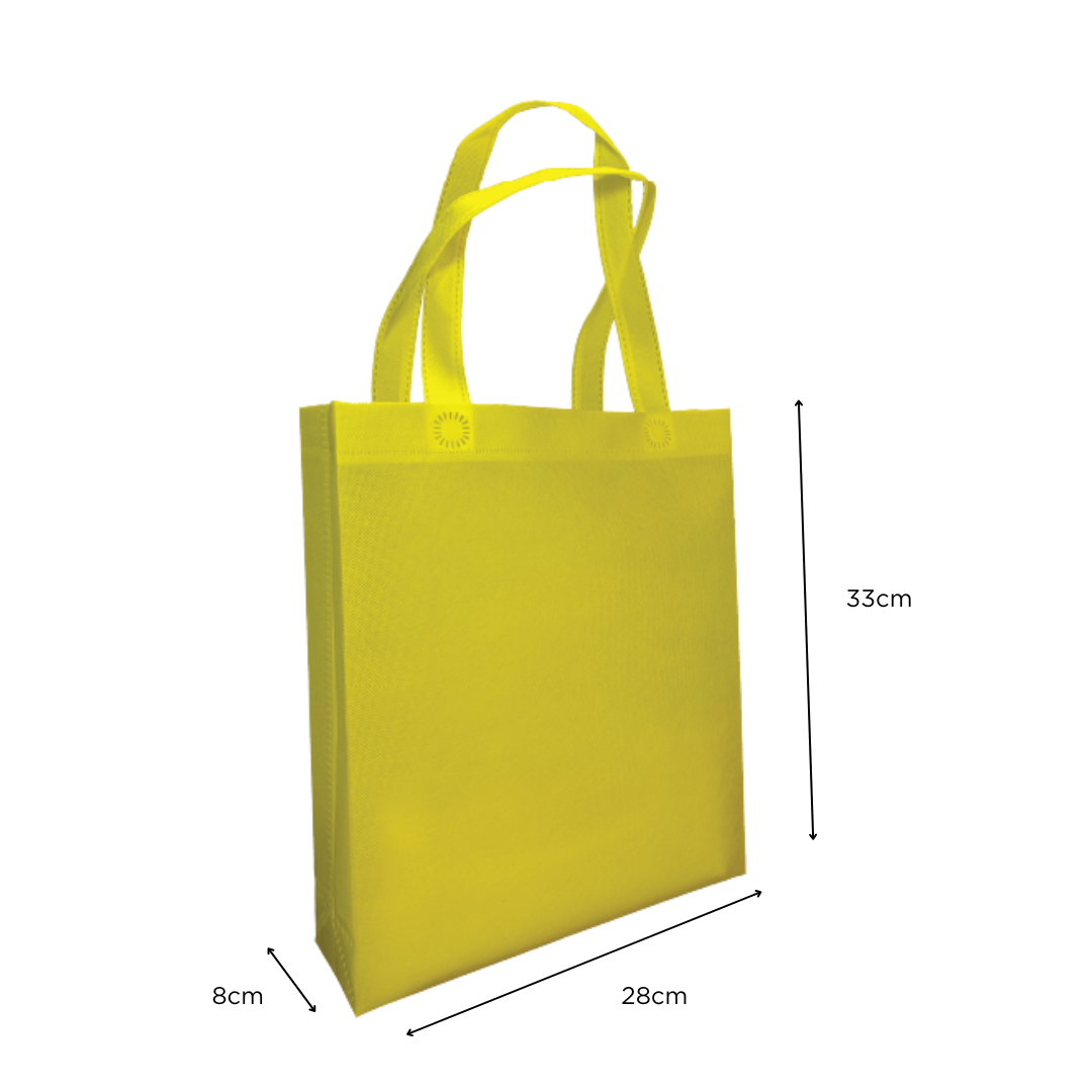 Non Woven Bag - Portrait (A4) - 28 x 33 x 8 cm - 90gsm - Ultrasonic Finishing | Yellow - Image 2