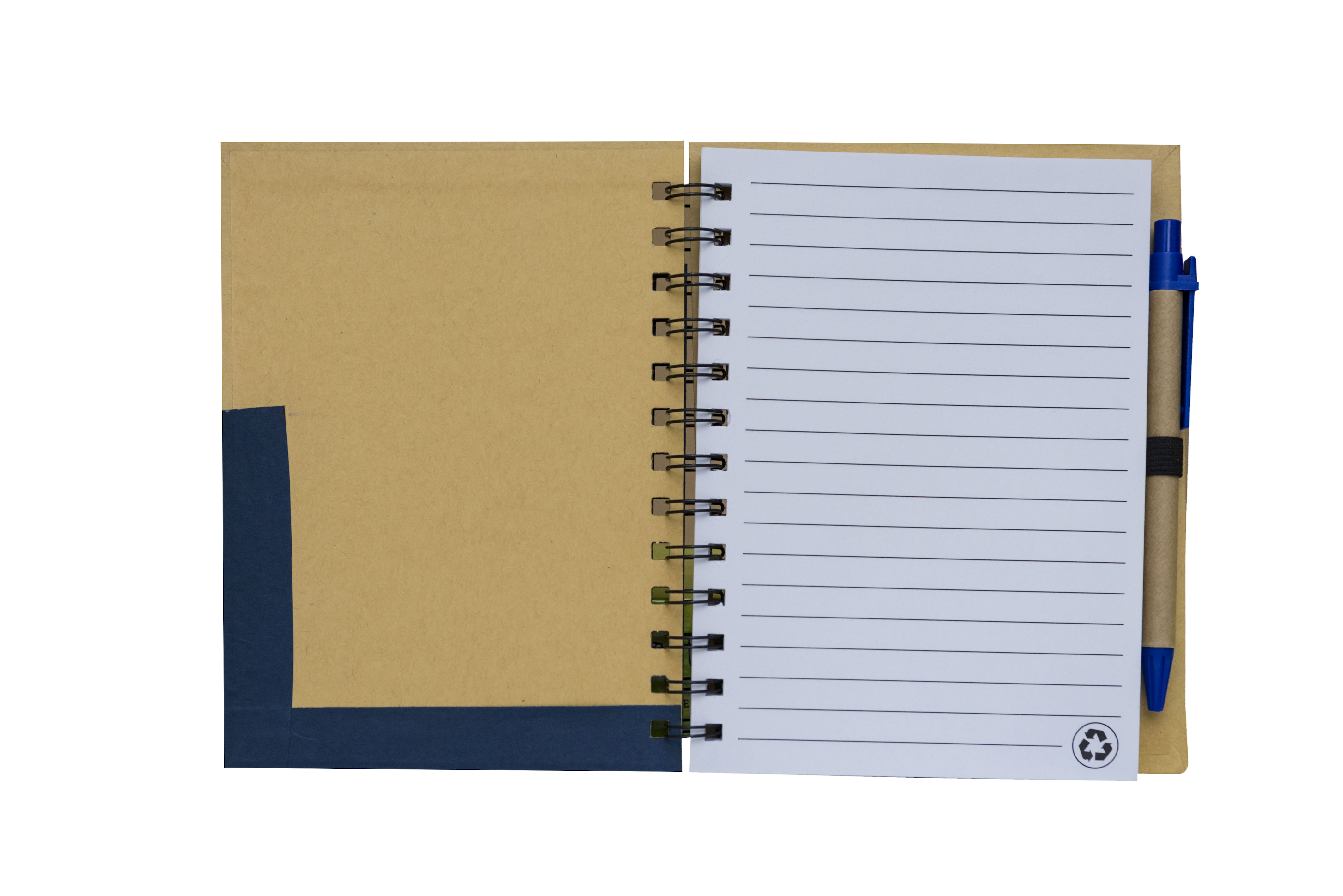Small Eco Notepad with Pen - A - Spiral Binding - 70 Sheets | Blue - Image 2