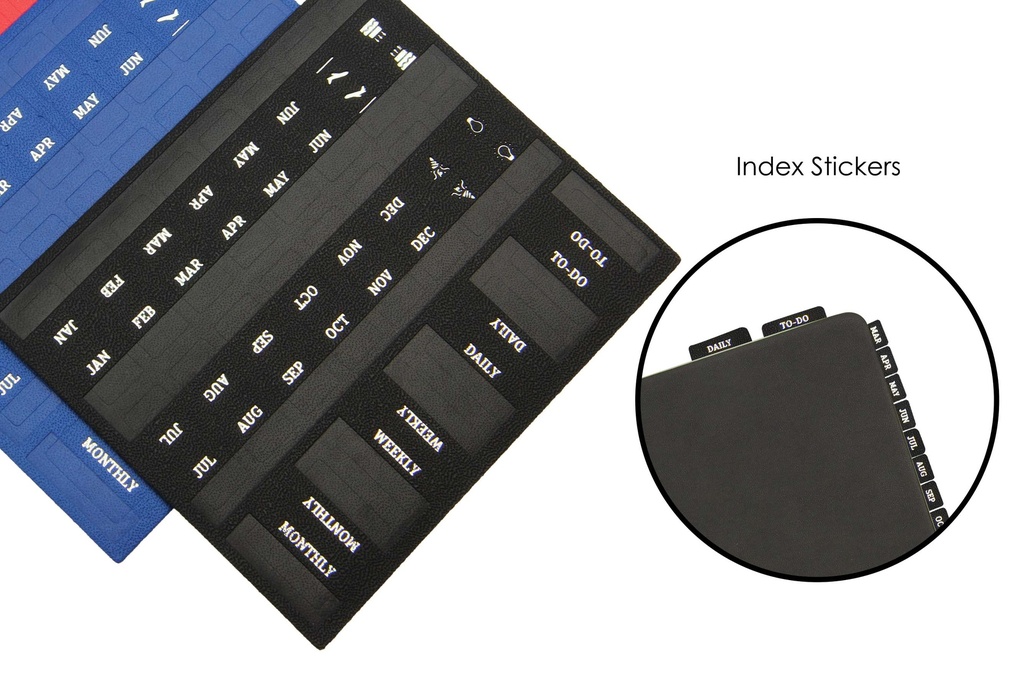 COORDINATE | A5 Planner Notebook - Thermo PU Cover with Pen Loop and Bookmark - 80gsm - 80 Sheets | Black Strap - Image 4