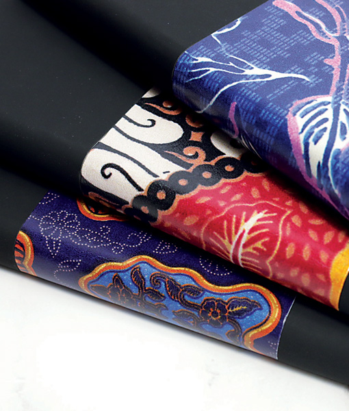 A5 Notebook - Batik PU Leather Hardcover with Elastic Band - BATIX | Blue Orange - Image 3