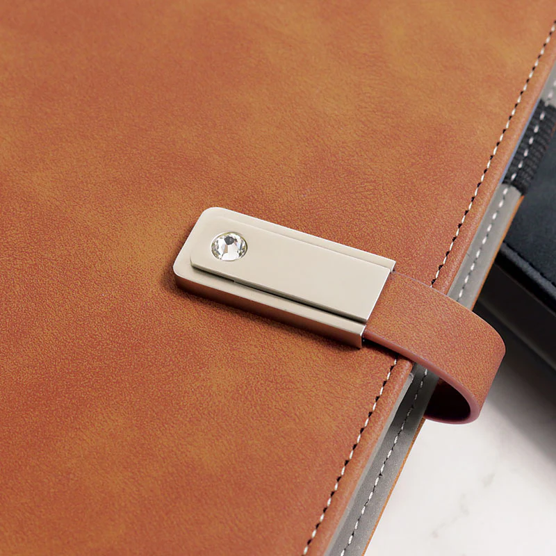DMA-233 | A5 Planner Notebook - PU Leather Cover with Magnetic Closure - 6 Ring Binder | Brown - Image 2