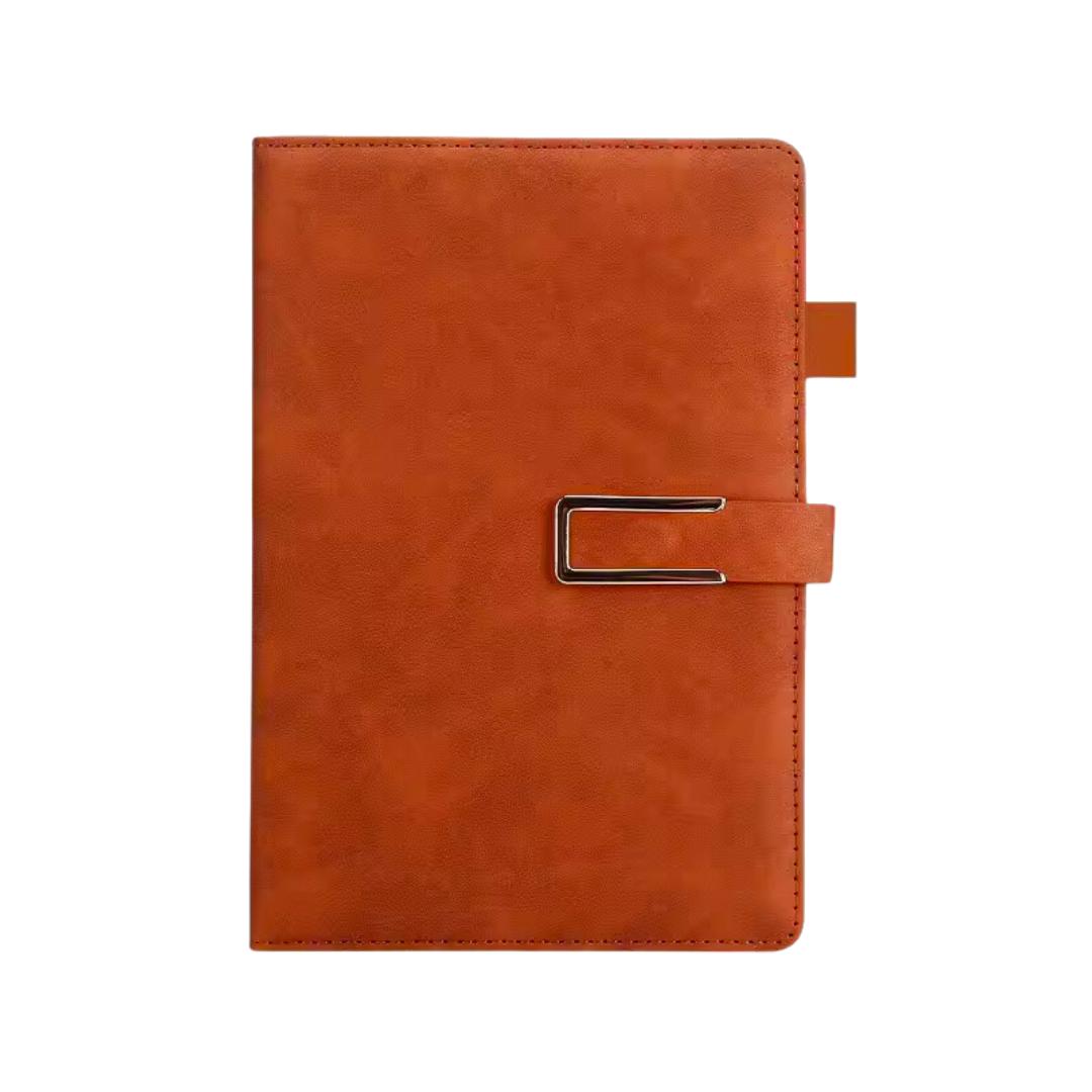 LEGACY | A5 Notebook - Suede Hardcover with Magnetic Buckle and Pen Loop - Beige Lined Paper - 100 Sheets | Brown