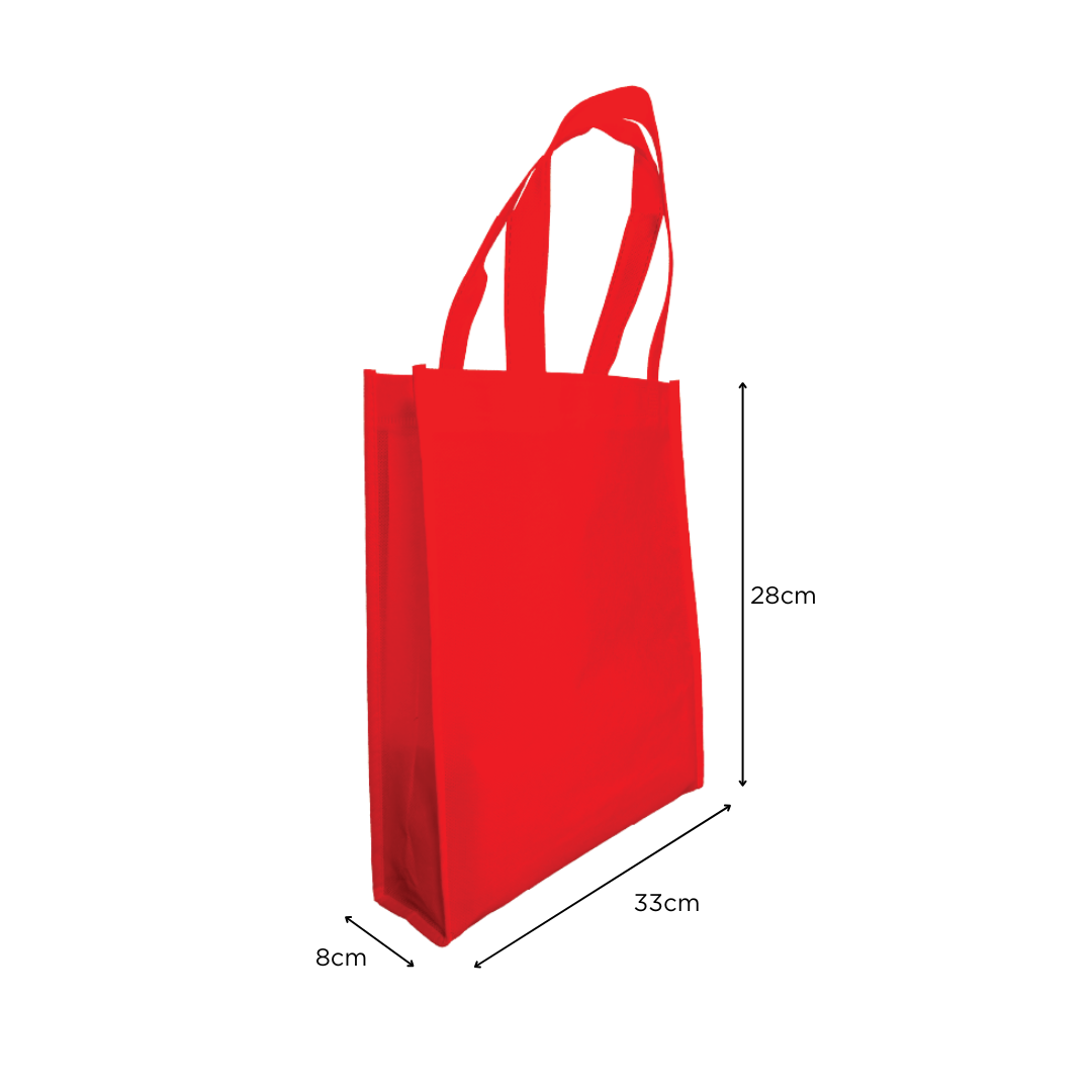 CLASSIX S | Non Woven Bag - Portrait (A4) - 28 x 33 x 8 cm - 90gsm - Stitch Handle | Red - Image 2