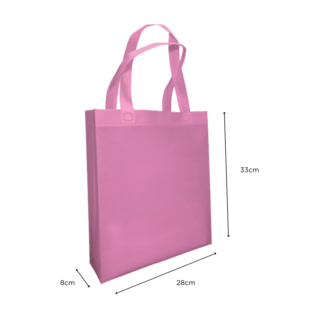 CLASSIX U | Non Woven Bag - Portrait (A4) - 28 x 33 x 8 cm - 90gsm - Ultrasonic Finishing | Light Pink - Image 2