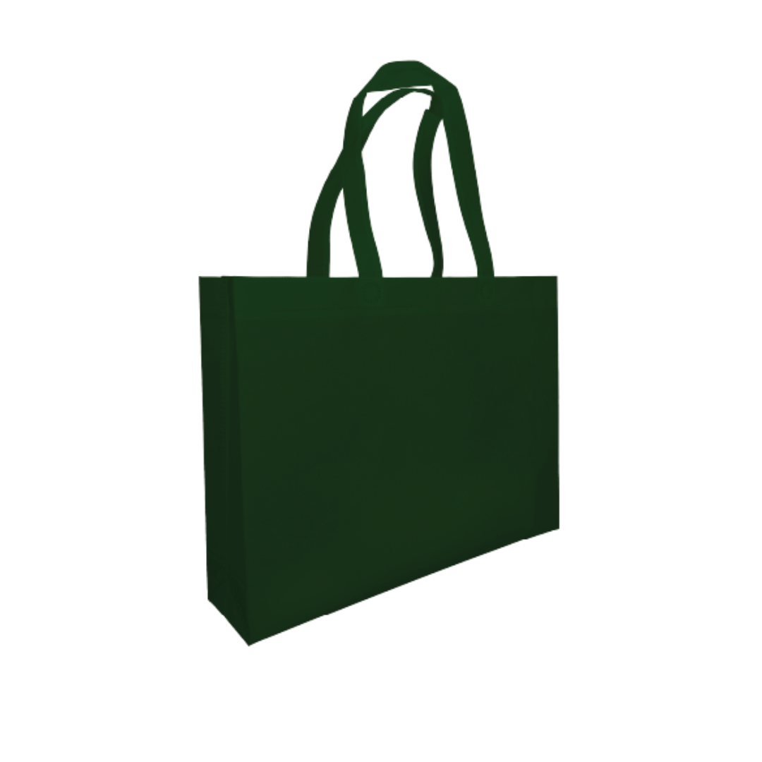 LARGE | Non Woven Bag - Landscape (A3) - 42 x 32 x 10 cm - 90gsm | Dark Green