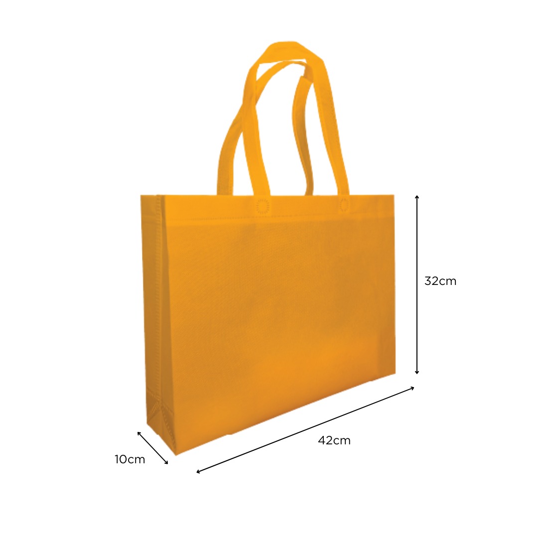 LARGE | Non Woven Bag - Landscape (A3) - 42 x 32 x 10 cm - 90gsm | Orange - Image 2